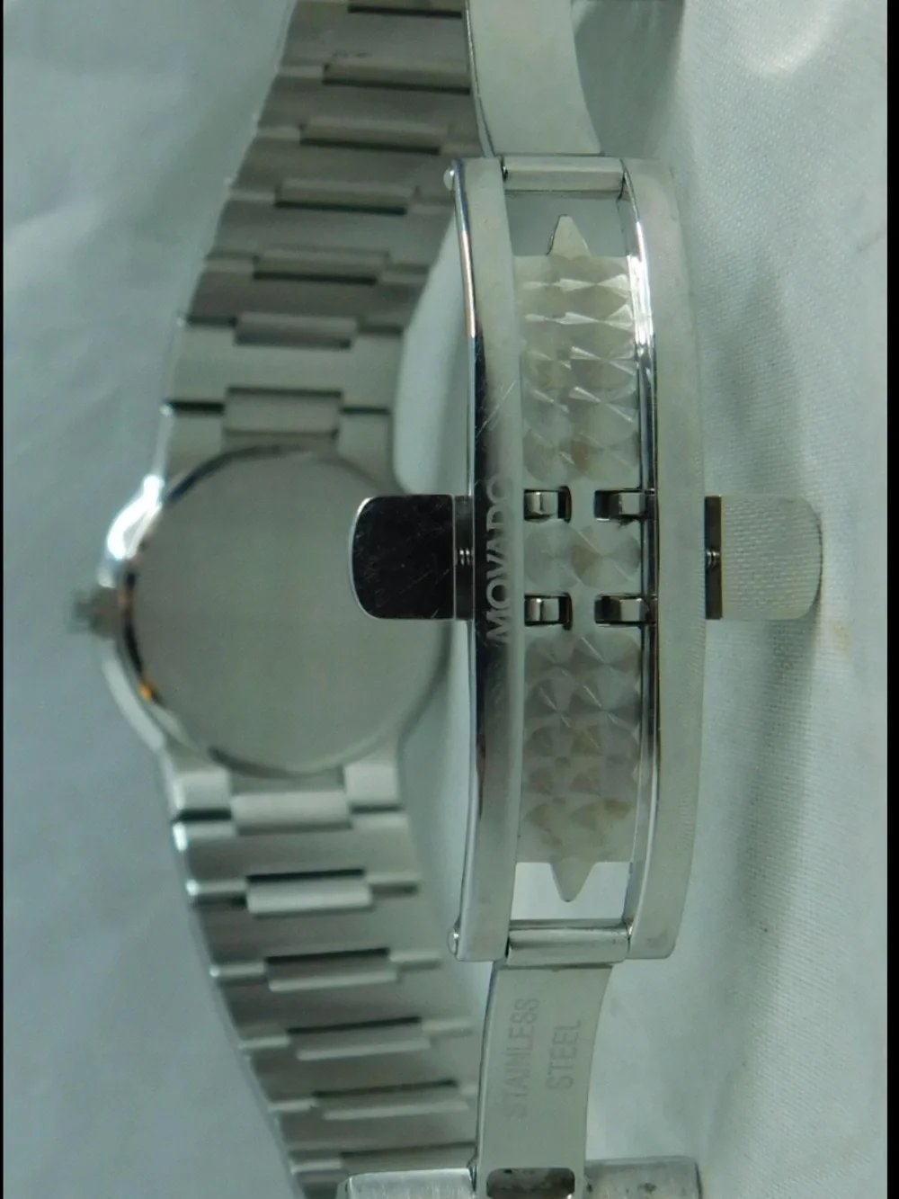 Movado Safiro Stainless Steel Black Dial 84G11885 Swiss Quartz Mens Watch 38m